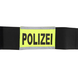 Police armband neon yellow with reflective edge/stretch+velcro