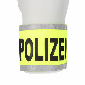 Police armband neon yellow with reflective edge/stretch+velcro