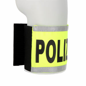 Police armband neon yellow with reflective edge/stretch+velcro