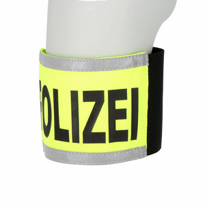 Police armband neon yellow with reflective edge/stretch+velcro