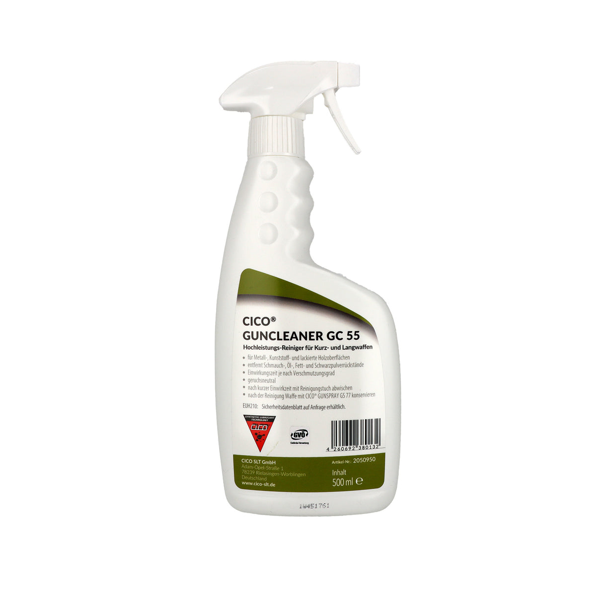 CICO GC 55 CLEANER 500ml, high-performance cleaner for handguns and rifles, spray bottle, acid-free