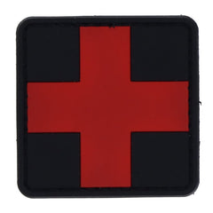 Rubberpatch 'Medic' Cross 50 x 50mm schwarz/rot